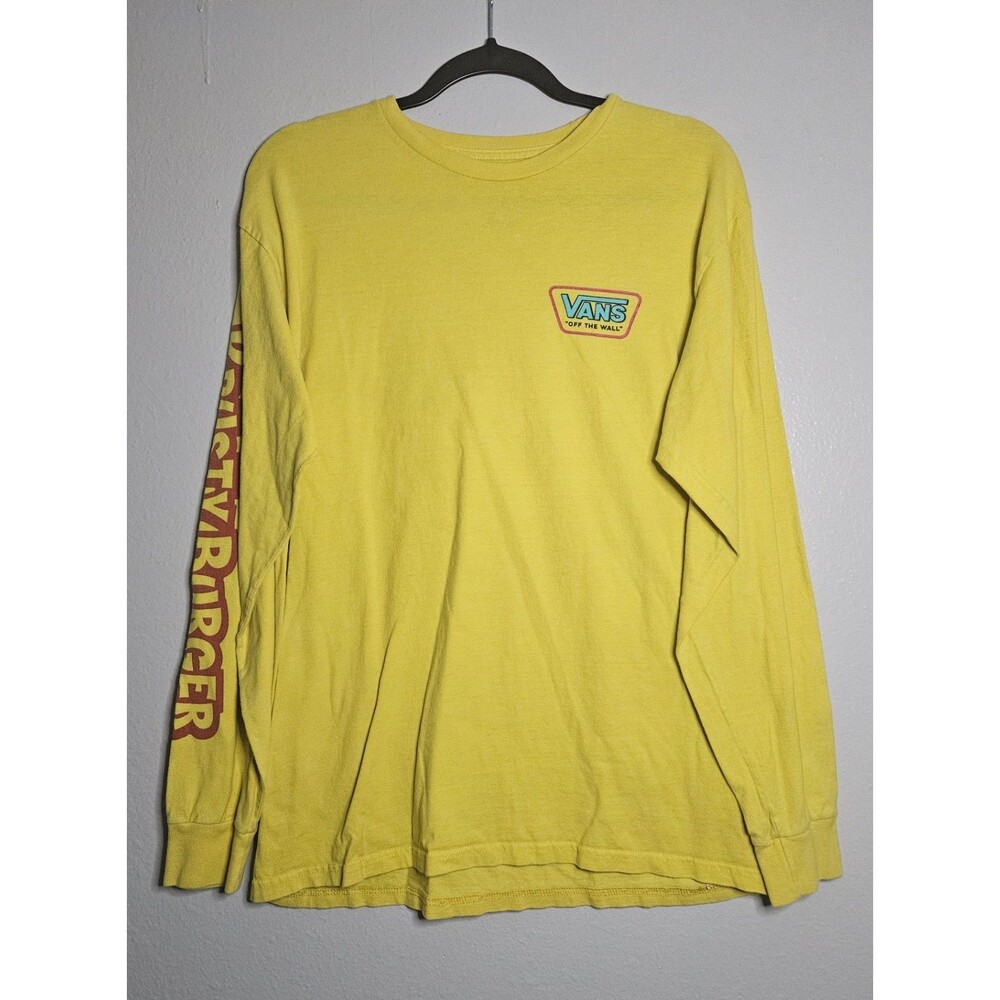 Vans x The Simpsons Shirt Mens Medium Yellow Long Sleeve Krusty Burger
